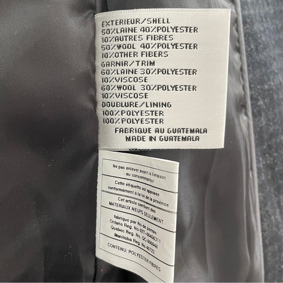 DKNY Charcoal/Black Grid Print Wool Blend Single Button Coat - Sz 8 - Picture 10 of 16